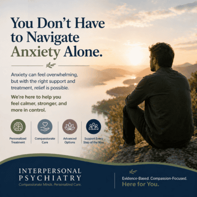 Person sitting on a rock, contemplating anxiety relief options at sunset.