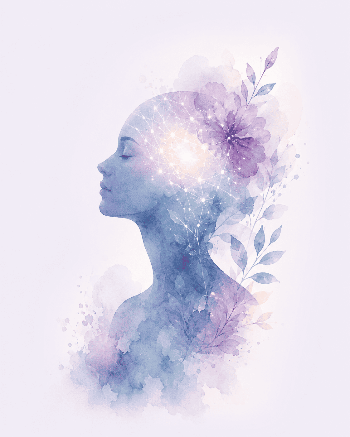 Artistic mental health illustration representing healing and wellness