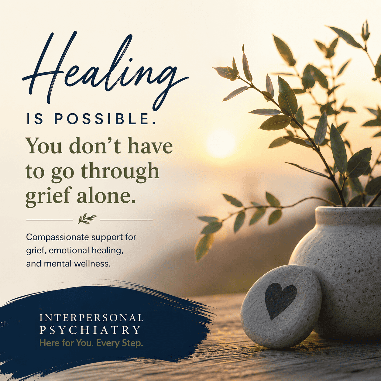 Compassionate grief support at Interpersonal Psychiatry TMS & Ketamine Center.