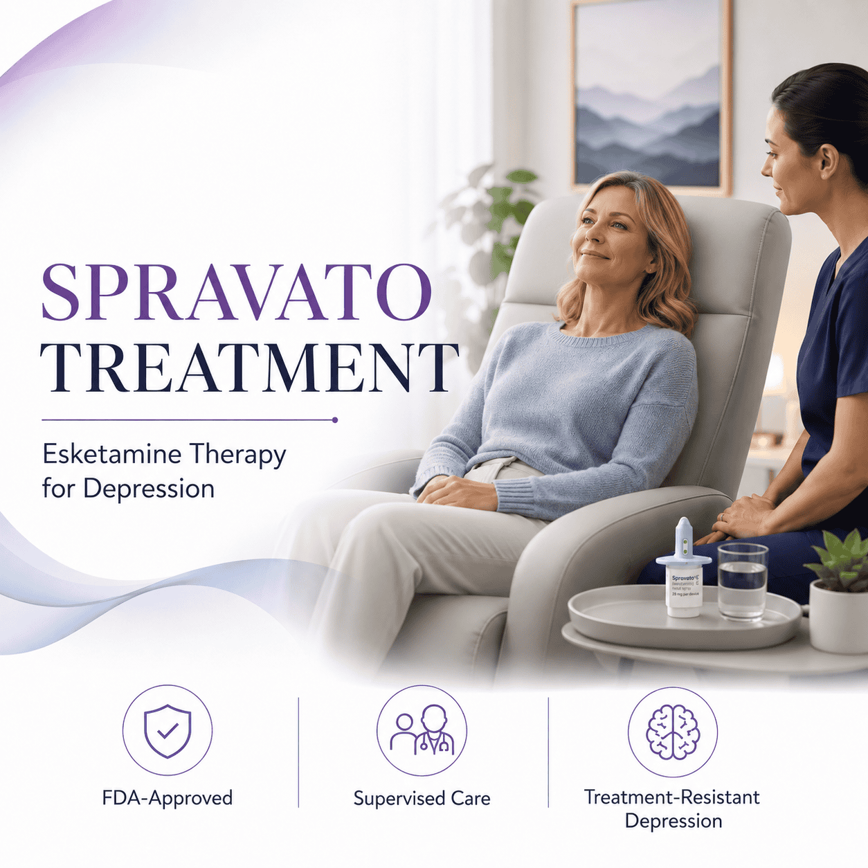 Spravato treatment for depression